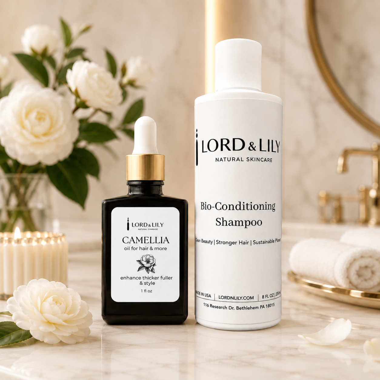 Natural Bio Conditioning Shampoo + Camellia Hair Elixir Bundle